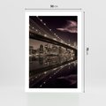Plakat bez ramy 50x70 - Most na nocnym horyzoncie - most, noc