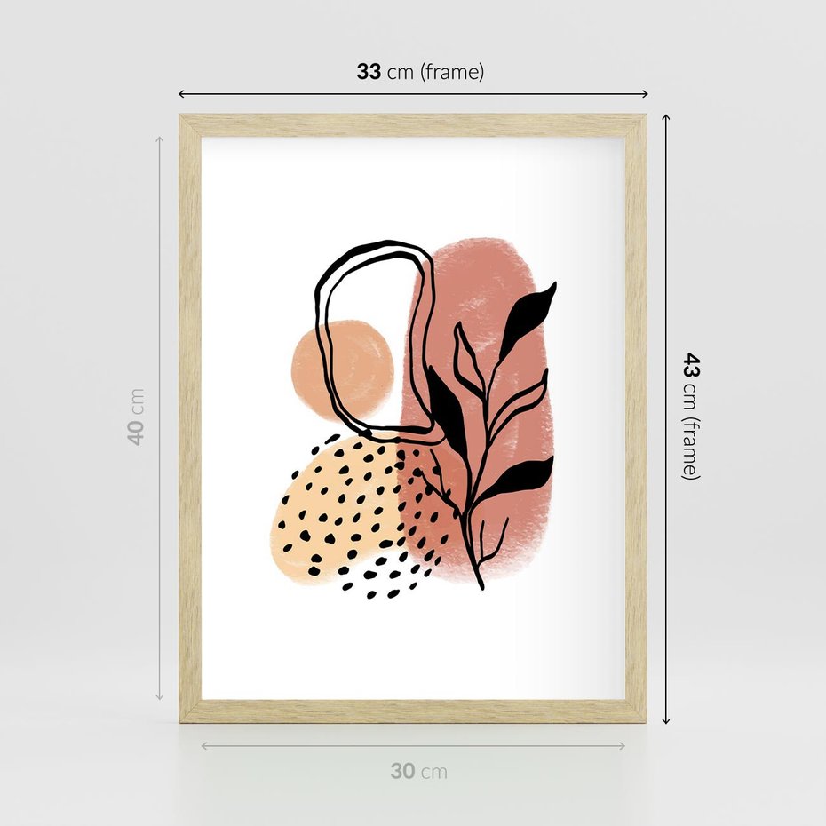 Plakat w ramie 30x40 - Migotliwe Harmonie - abstrakcja, sztuka nowoczesna - rama drewno