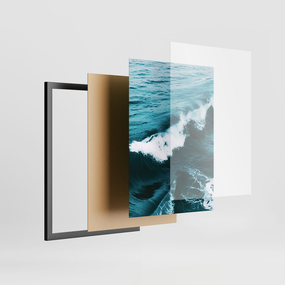 Zestaw obrazy w ramie 40x50 galeria - Morze, ocean, fale, woda - rama czarna