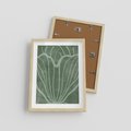 Plakat w ramie 30x40 - Zieleń Kształtująca Spokój - zielony plakat, roślinne inspiracje - rama drewno