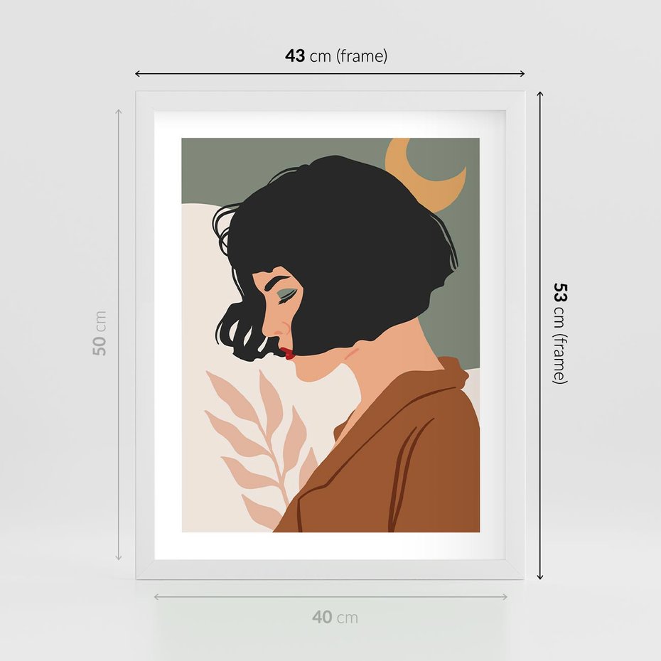 Plakat w ramie 40x50 - Kobieca Pasja - nowoczesny plakat, styl retro - rama biała