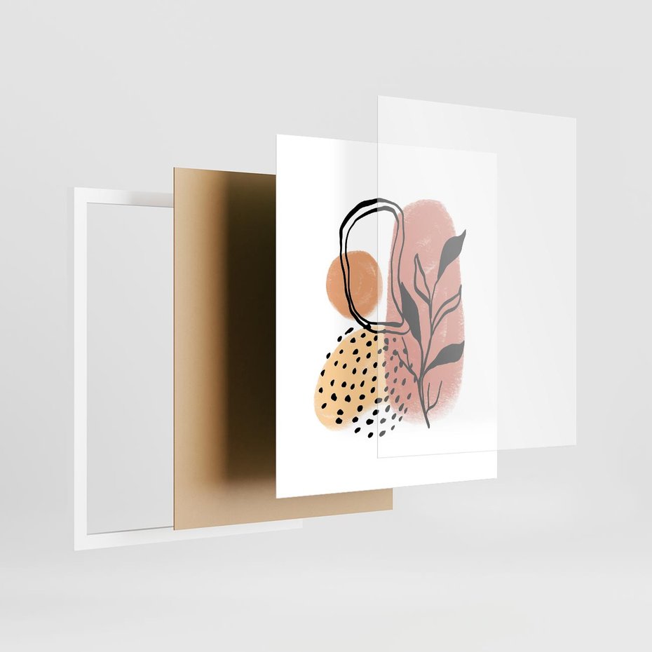 Plakat w ramie 40x50 - Migotliwe Harmonie - abstrakcja, sztuka nowoczesna - rama biała