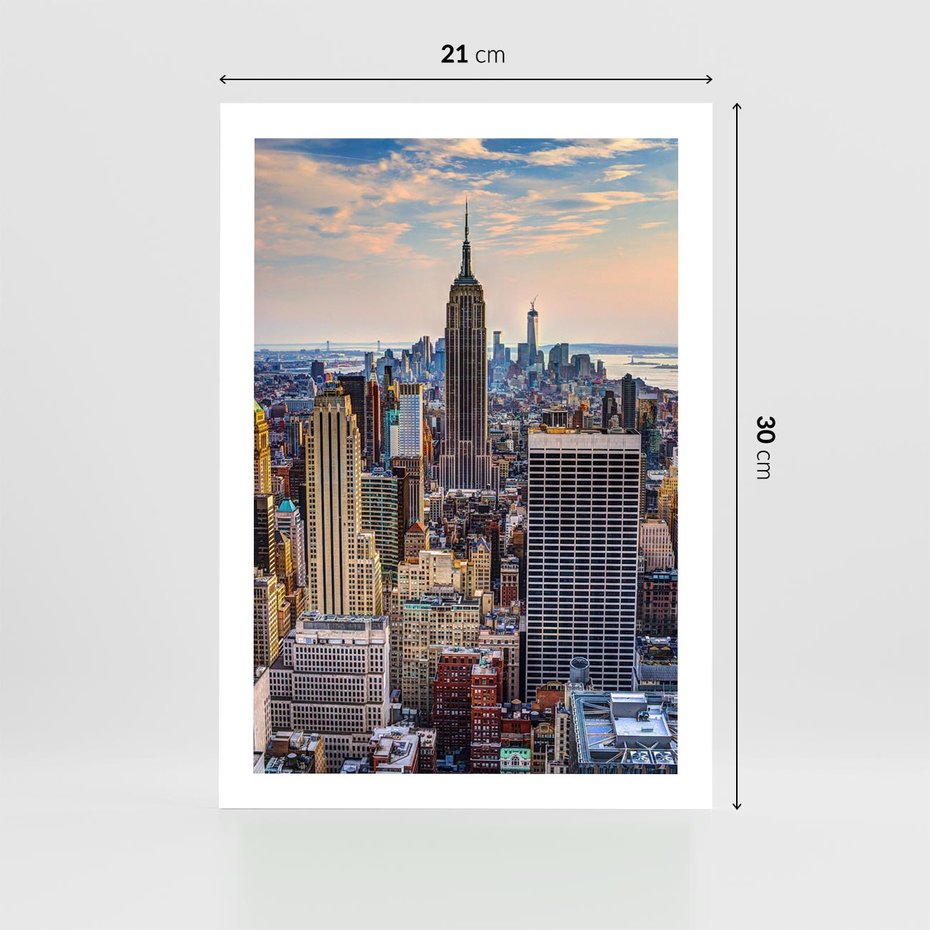 Plakat bez ramy 21x30 - Manhattan - Wieżowce Nowego Jorku - Manhattan, Nowy Jork