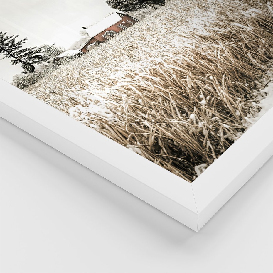 Zestaw obrazy w ramie 30x40 galeria - Rustykalny, tryptyk, klamka, kłódka, domek - rama biała