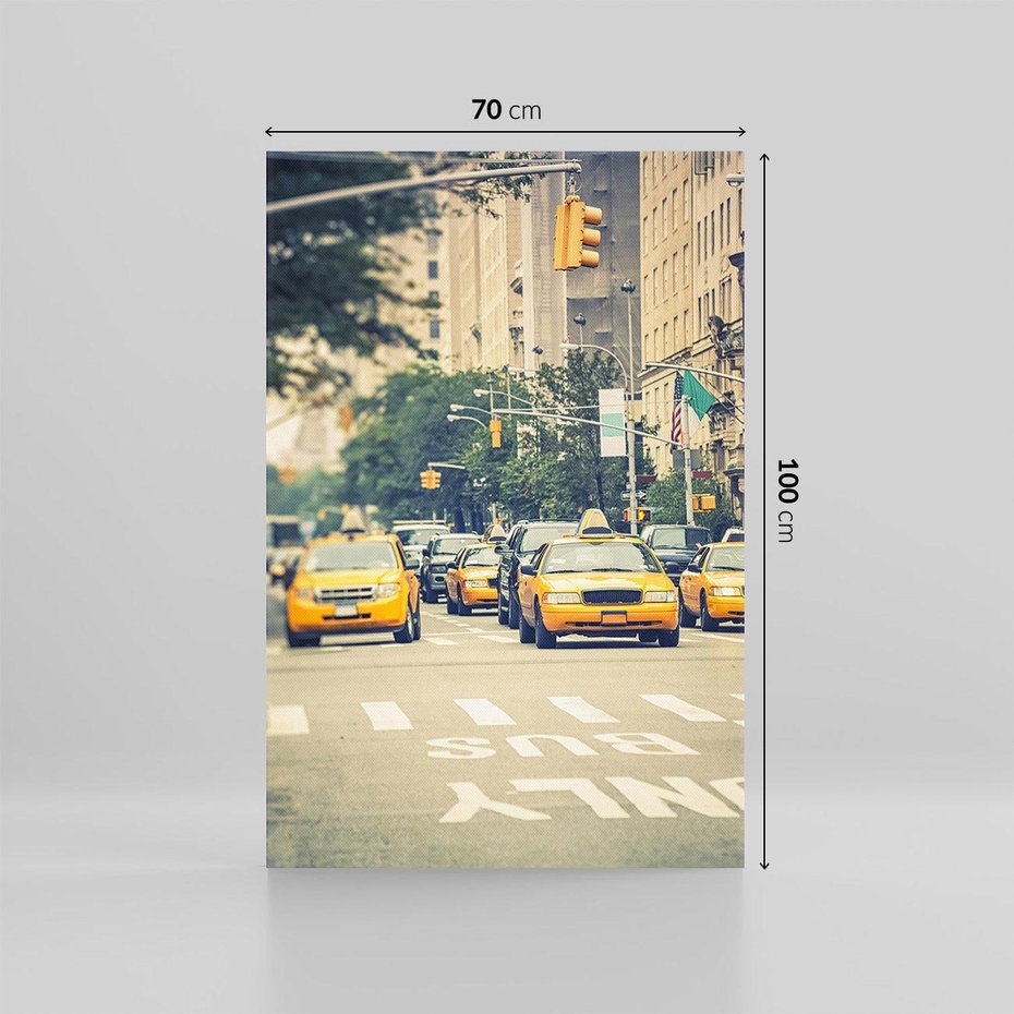 Obraz na płótnie 70x100 - Miasto Taksówek - taksówki, miasto