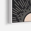 Obraz w ramie 50x70 - Słoneczny Portret Duszy - boho czarne słońce, nowoczesna grafika - rama biała