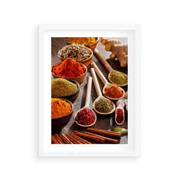 Plakat w ramie 50x70 - Smakowite Aromaty - przyprawy, kuchnia - rama biała
