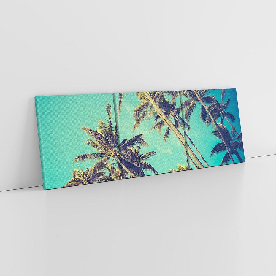 Obraz na płótnie 120x40 - Tropikalne palmy w krainie słonecznych wakacji - palmy, tropiki