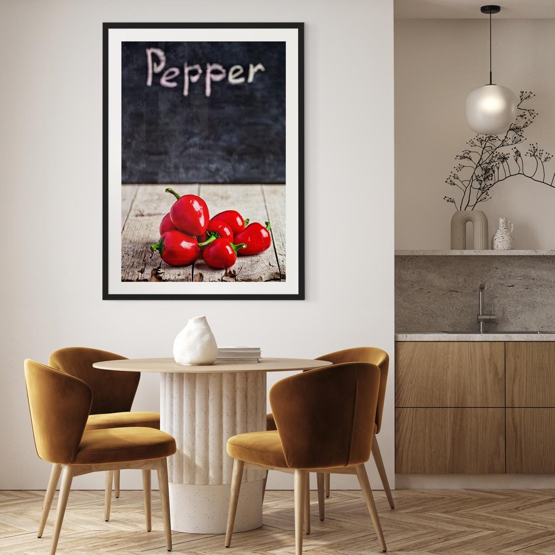 Plakat w ramie 40x50 - Eksploracja smaków - papryka, kuchnia - rama czarna