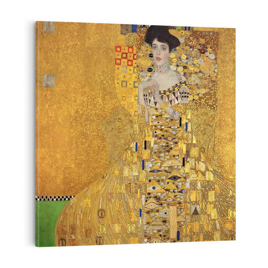 Obraz na płótnie 40x40 - "Portret Adele Bloch-Bauer I" (1907), Gustav Klimt - Reprodukcja - reprodukcja, obraz na płótnie