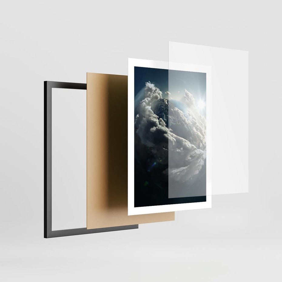 Plakat w ramie 50x70 - Chmurowa aura nad horyzontem - atmosfera, chmury - rama czarna