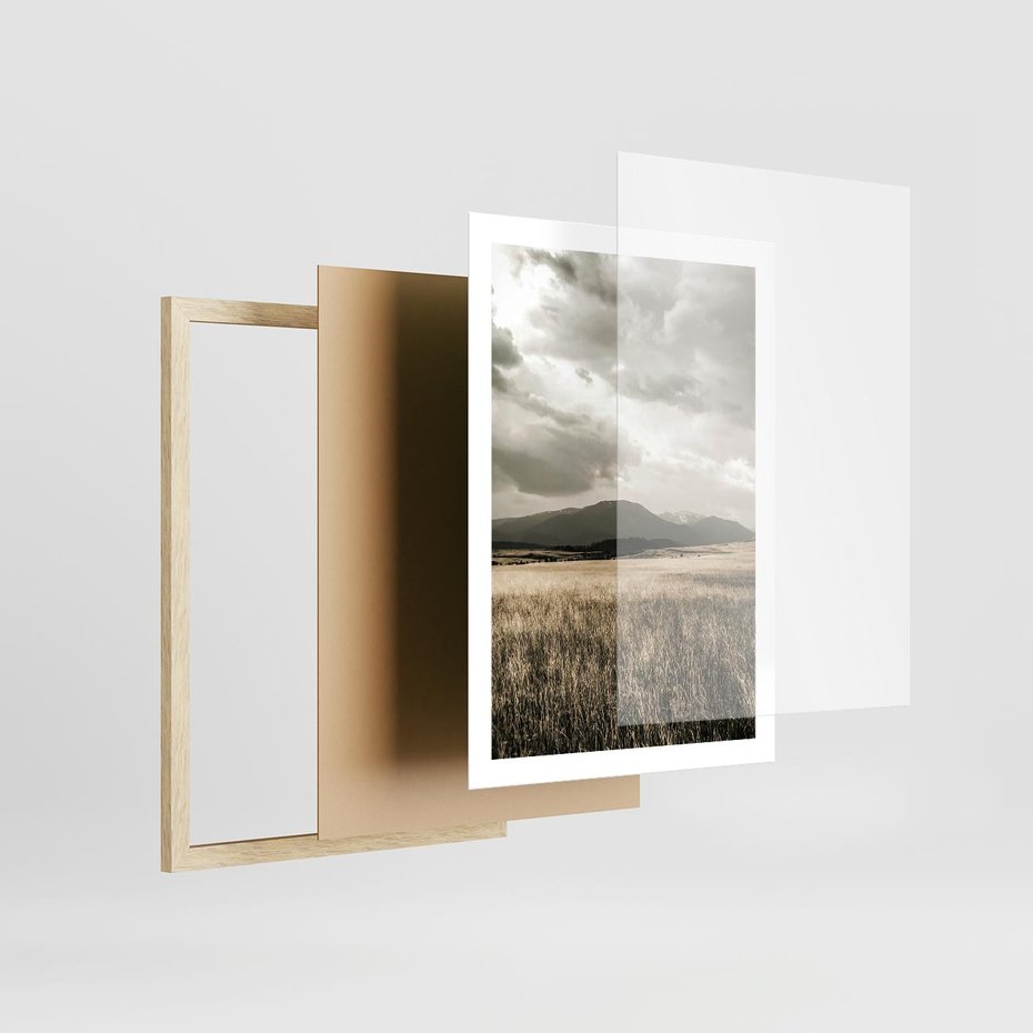 Plakat w ramie 50x70 - Nostalgiczny Krajobraz - pole, krajobraz - rama drewno