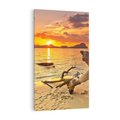 Obraz na płótnie 50x70 - Magia zachodu słońca nad morzem - plaża, morze
