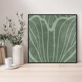 Obraz w ramie 50x50 - Zieleń Kształtująca Spokój - zielony plakat, roślinne inspiracje - rama czarna