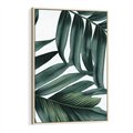 Obraz w ramie 50x70 - Ruchome liście czasu - liście palmy, tropikalne - rama drewno