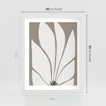Plakat w ramie 40x50 - Ekspresyjne Kontury - abstrakcyjny kwiat, beże i brązy - rama biała