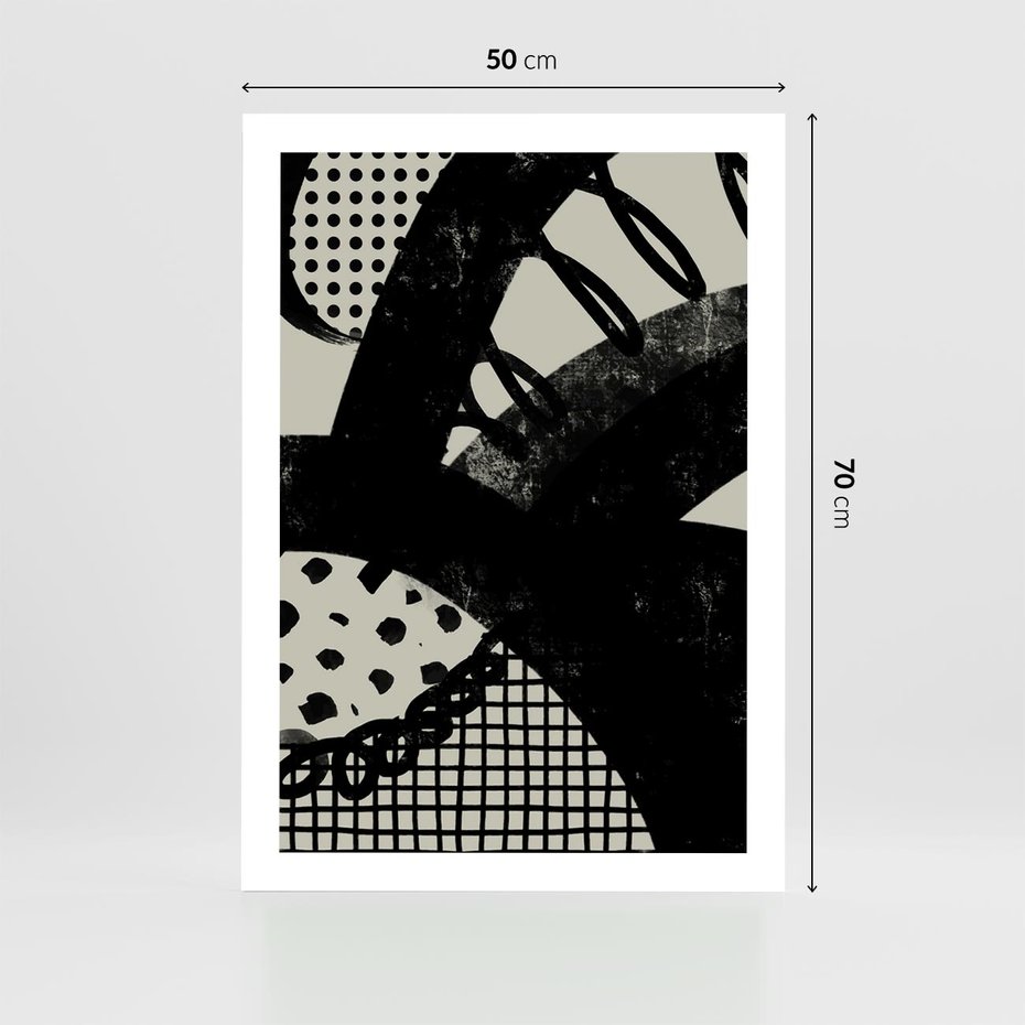 Plakat bez ramy 50x70 - Nieznanie Zaskoczenia - bstrakcyjna mroczna kompozycja, nieregularne