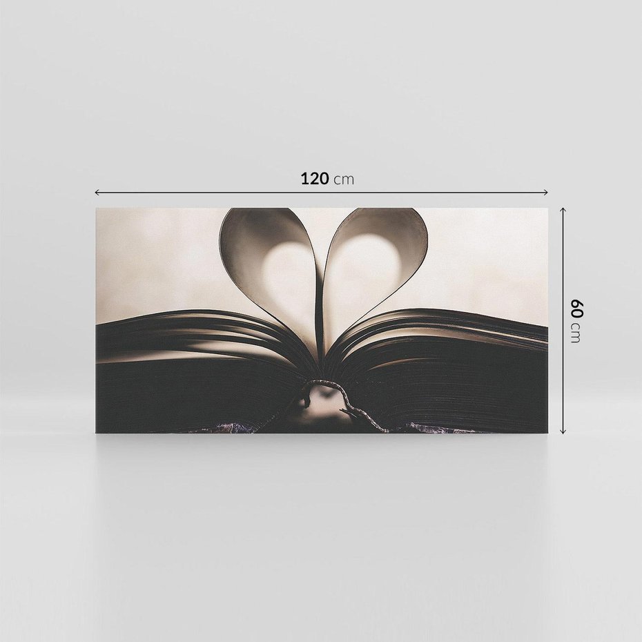 Obraz na płótnie 120x60 - Książka - Serce Retro - ksizka, serce