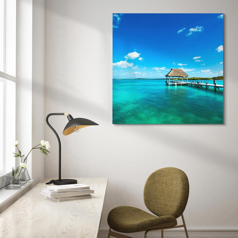 Obraz na płótnie 70x70 - Lazur na Plaży - plaża, lazur