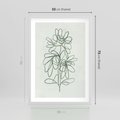Plakat w ramie 50x70 - Spokojne Poddanie Naturze - zielony plakat, roślinne inspiracje - rama biała