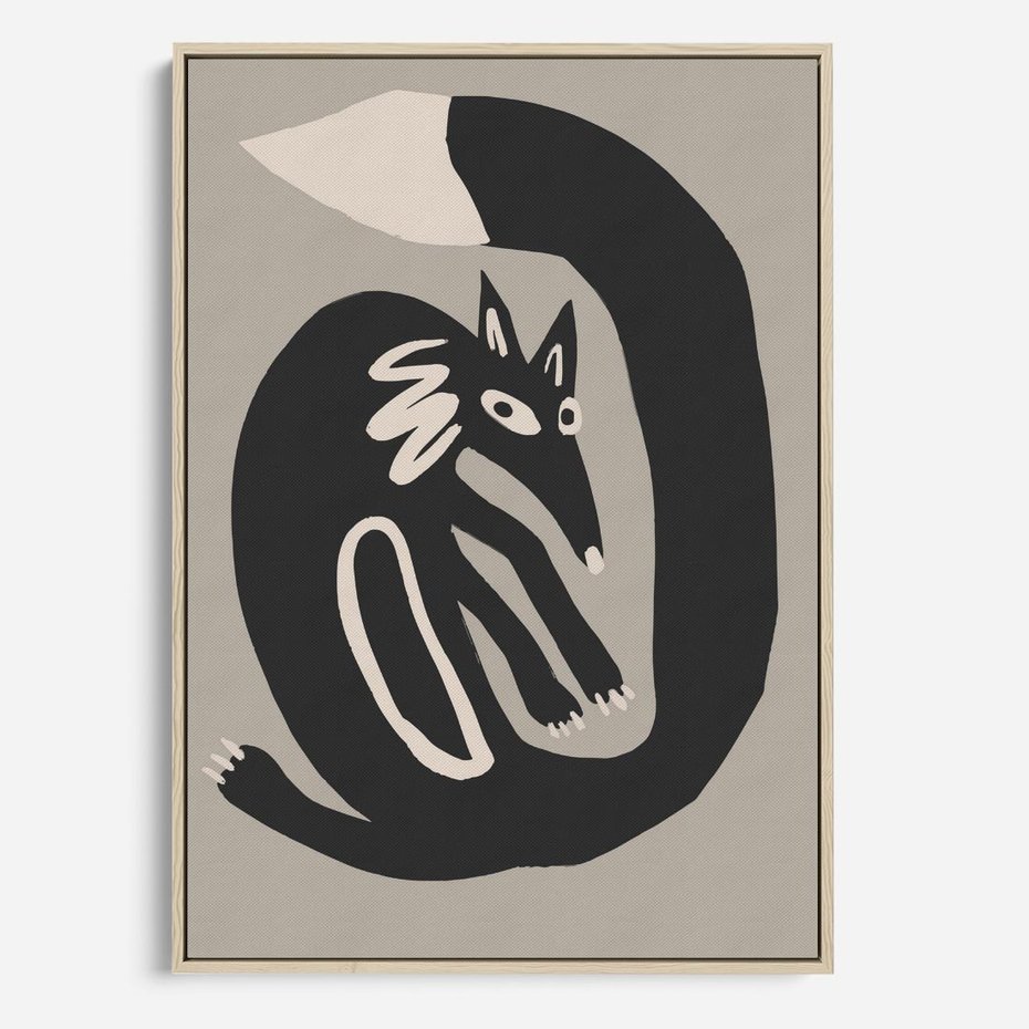 Obraz w ramie 50x70 - Migotliwe Echa Skandynawii - skandynawska sztuka, lis - rama drewno