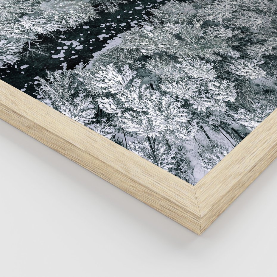 Zestaw obrazy w ramie 50x70 galeria - Zimowa, przygoda, cytat, typografia - rama drewno