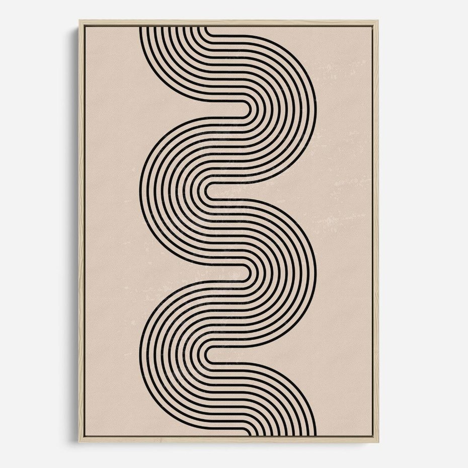 Obraz w ramie 80x120 - Bezgraniczne Odbicia - abstrakcyjne linie, geometria - rama drewno