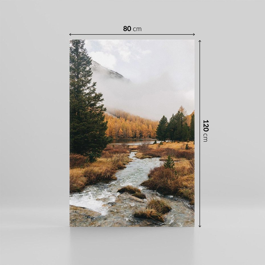 Obraz na płótnie 80x120 - W Górskiej Dolinie - artystyczna fotografia, las