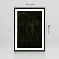 Plakat w ramie 50x70 - Ciemny las iglasty - las, iglasty - rama czarna