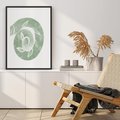 Plakat bez ramy 21x30 - Zielony Świat Odpoczynku - abstrakcyjny zielony motyw, skandynawski design