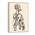 Obraz w ramie 80x120 - Eksploracja Wizualna - szkic, czarno biały - rama drewno