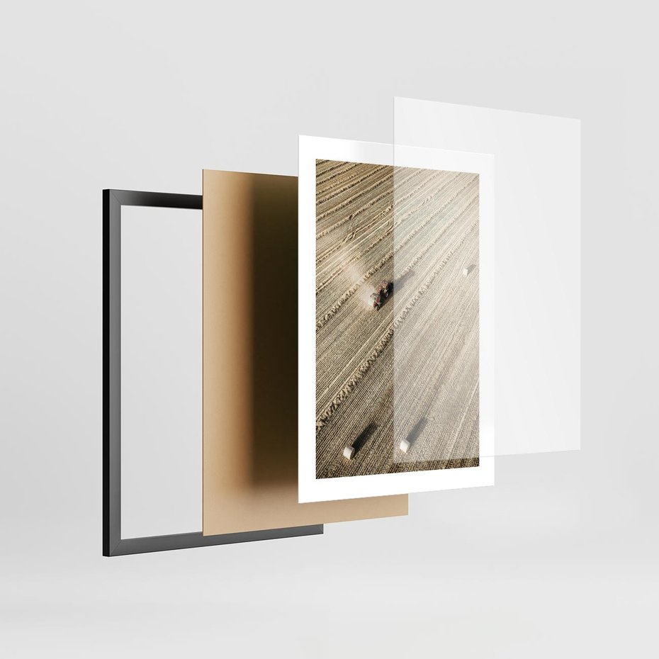 Plakat w ramie 30x40 - Rolnicza Praca - pole, traktor - rama czarna