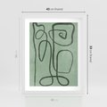 Plakat w ramie 40x50 - Zielone Wariacje w Liniach - abstrakcyjne zielone linie, skandynawski design - rama biała