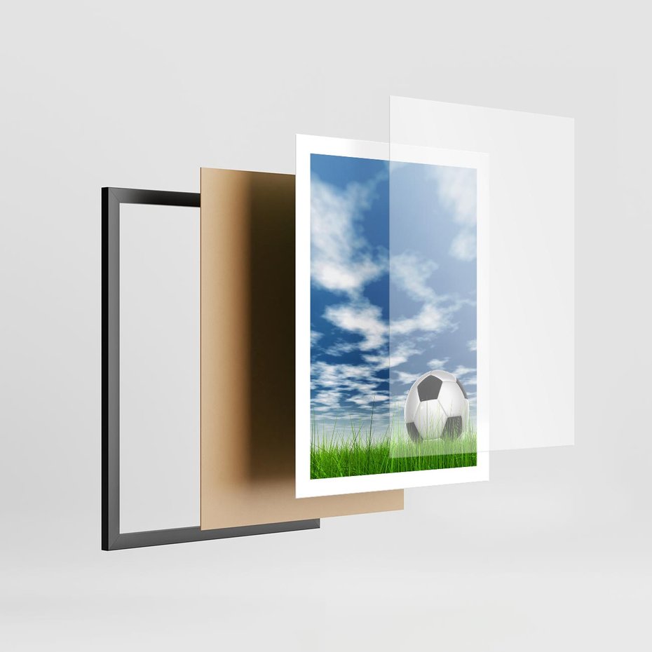 Plakat w ramie 50x70 - Piłkarska Pasja - piłka, nożna - rama czarna