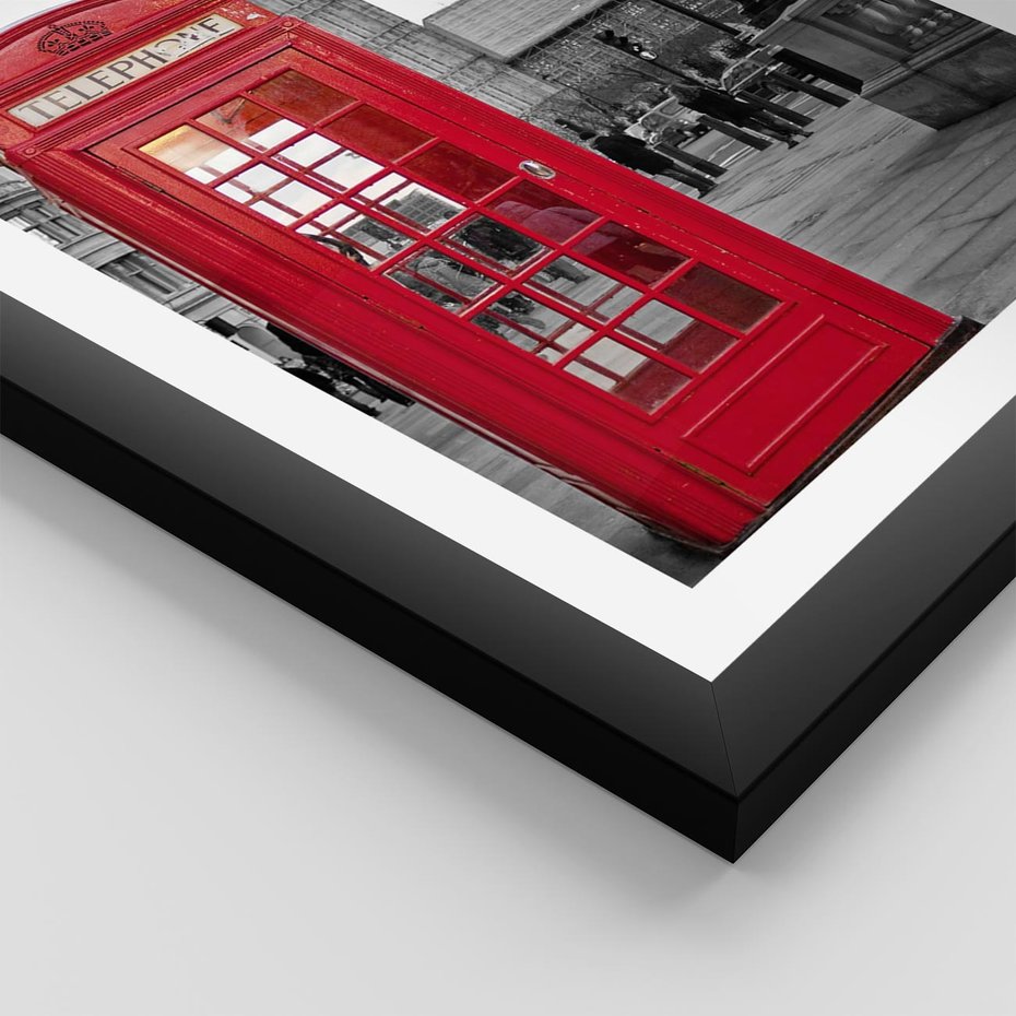 Plakat w ramie 50x70 - Budka w Londynie - Londyn, budka - rama czarna