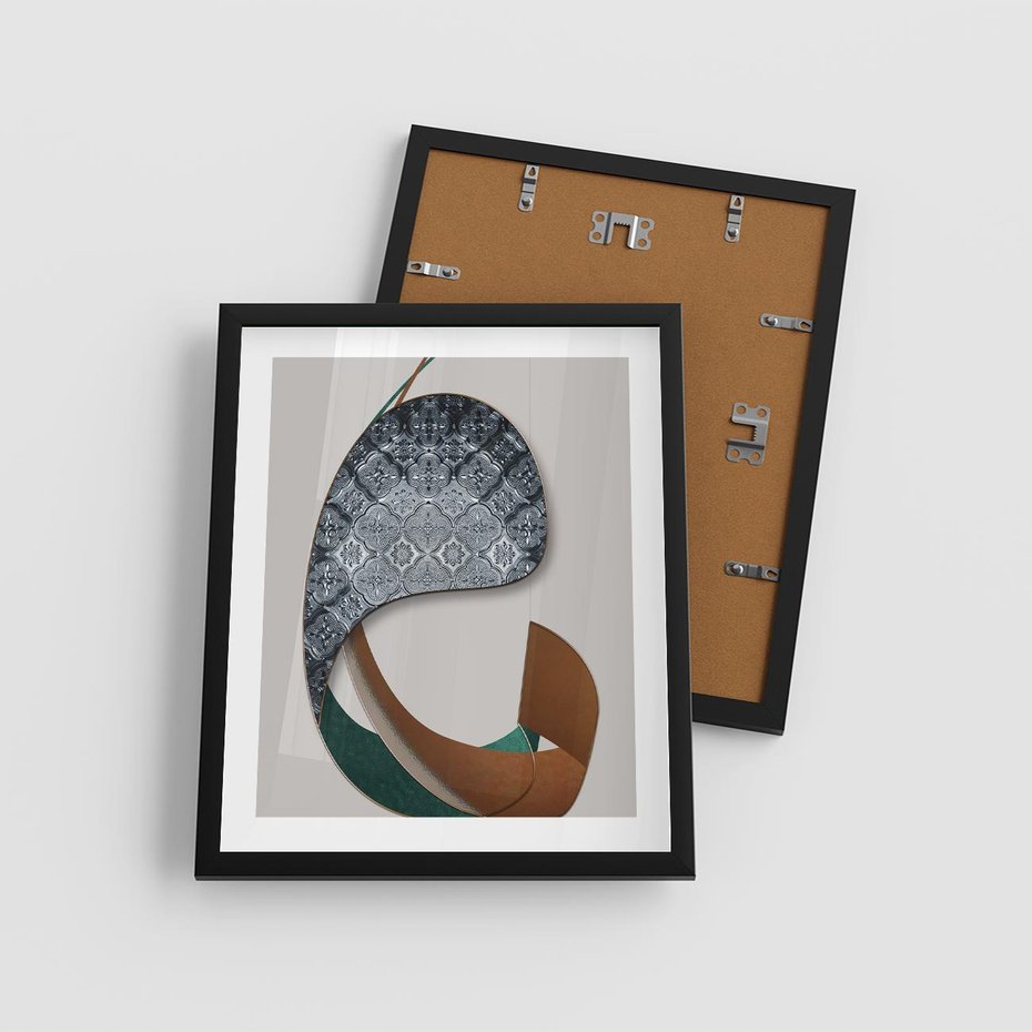 Plakat w ramie 40x50 - Abstrakcyjne Światy Geometrii - nowoczesny, geometryczny - rama czarna