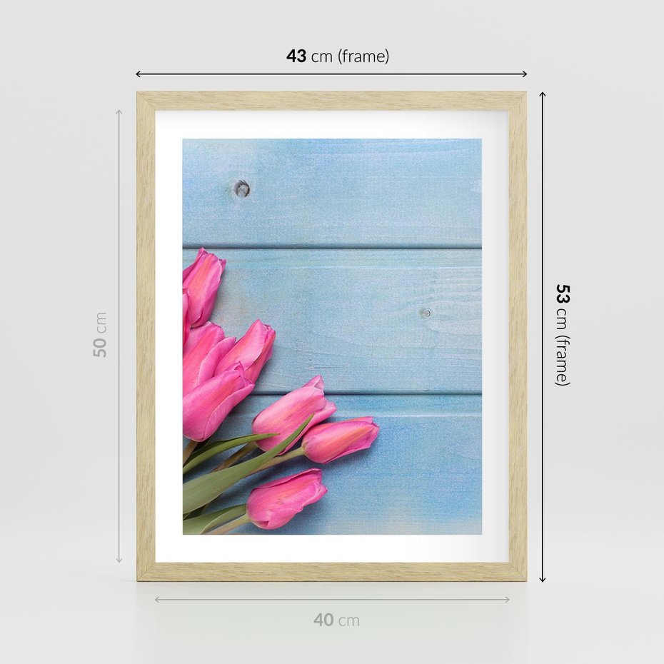 Plakat w ramie 40x50 - Piękno w pełnym rozkwicie - kwiaty, tulipany - rama drewno