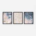 Zestaw obrazy w ramie 50x70 galeria - Marmur, złoto, błękit, turkus - rama czarna