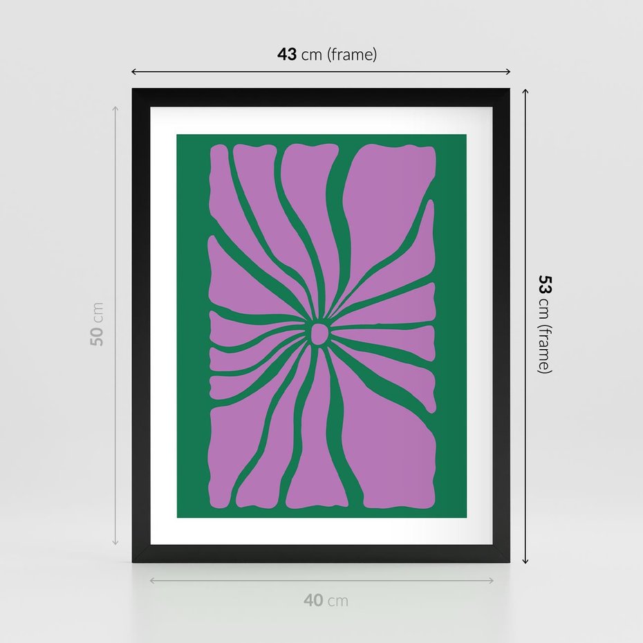 Plakat w ramie 40x50 - Bezczasowe Impresje - abstrakcyjny plakat, boho styl - rama czarna