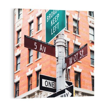 Obraz na płótnie 80x80 - Namiastka wielkiego miasta - Nowy Jork, drogowskaz