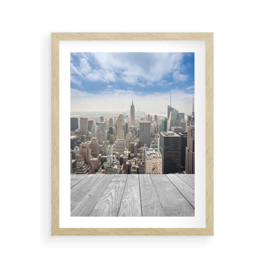 Plakat w ramie 40x50 - Nowojorska energia miejsca - Nowy Jork, miasto - rama drewno