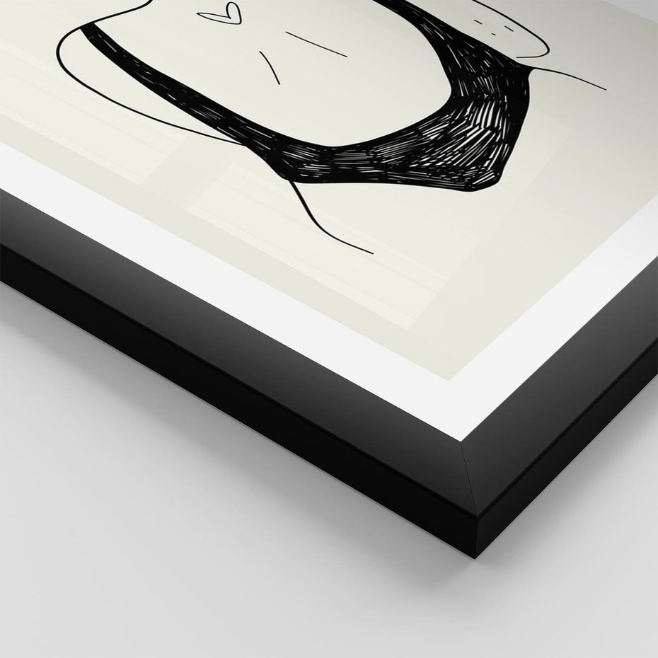 Plakat w ramie 50x70 - Echa Piękna - piękno kobiecego ciała, kobieta - rama czarna