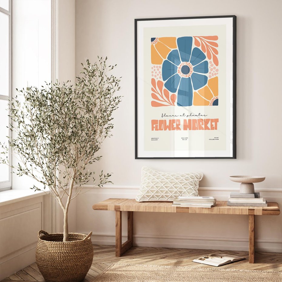 Plakat w ramie 30x40 - Rozbijające Widoki - kwiaty, nowoczesny plakat - rama czarna