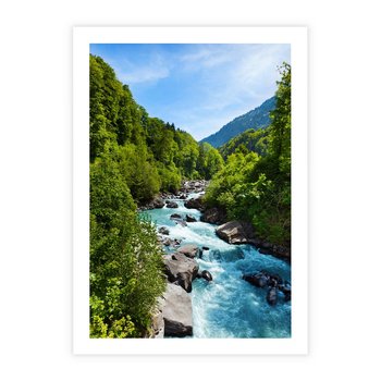 Plakat bez ramy 21x30 - Górski strumyk - strumyk, góry