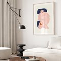 Plakat w ramie 50x70 - Melodia snów na płótnie - zakochana kobieta, graficzny obraz - rama drewno