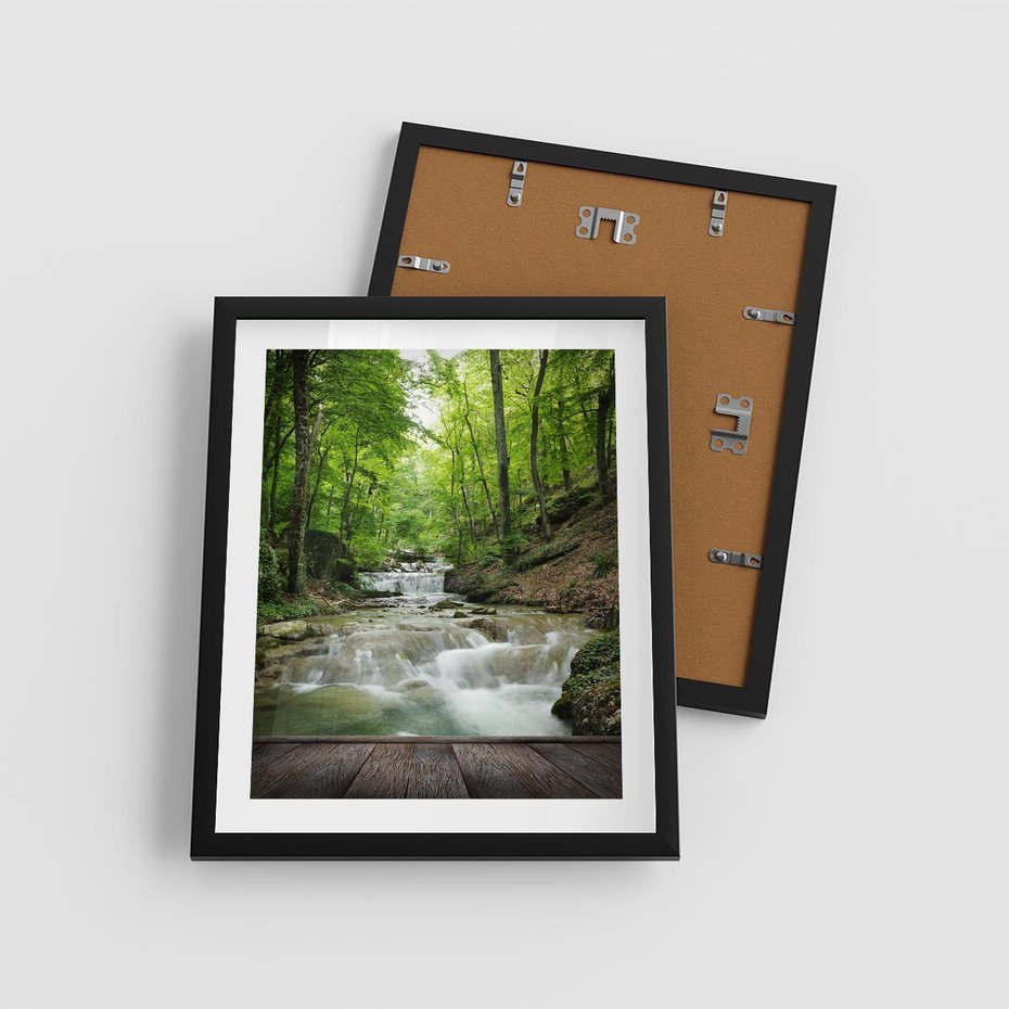 Plakat w ramie 40x50 - Plączący się strumień - rzeka, strumień - rama czarna