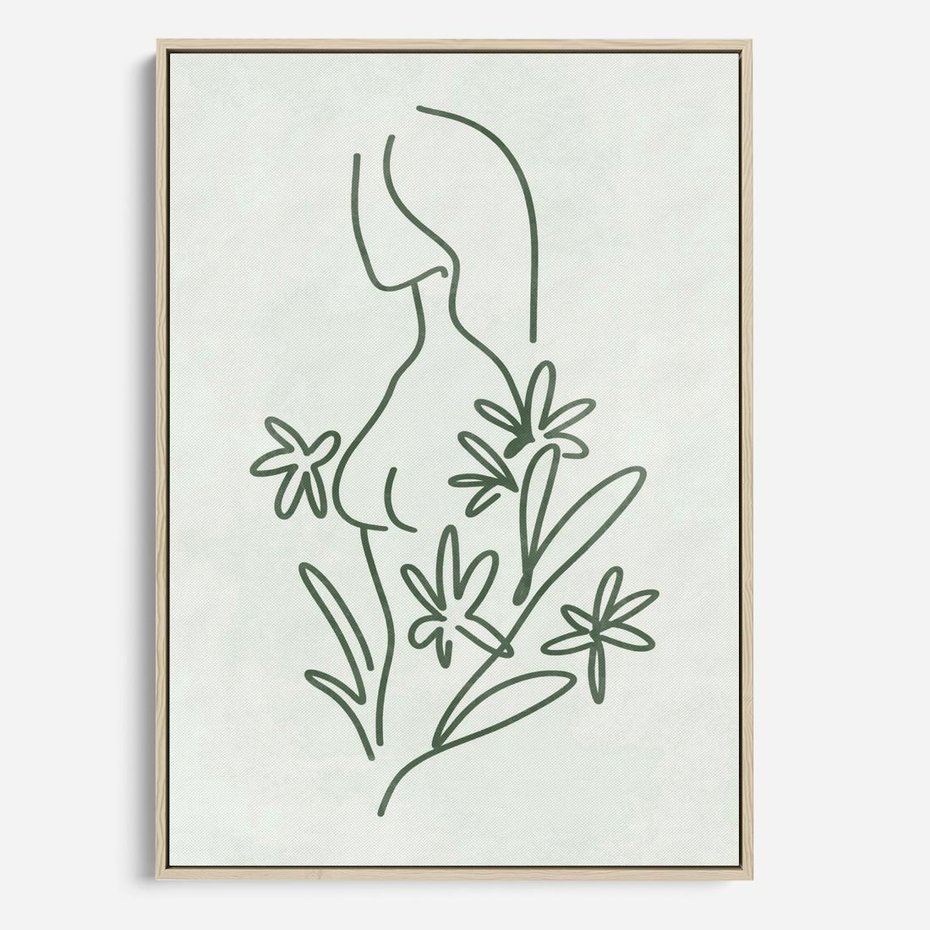 Obraz w ramie 50x70 - Odbicia Zielonego Raju - zielony odcień, abstrakcja - rama drewno