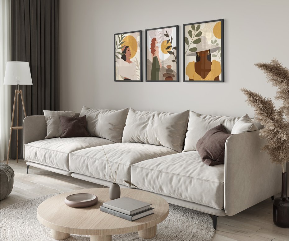 Zestaw obrazy w ramie 40x50 galeria - Boho, kobiety, postacie - rama czarna