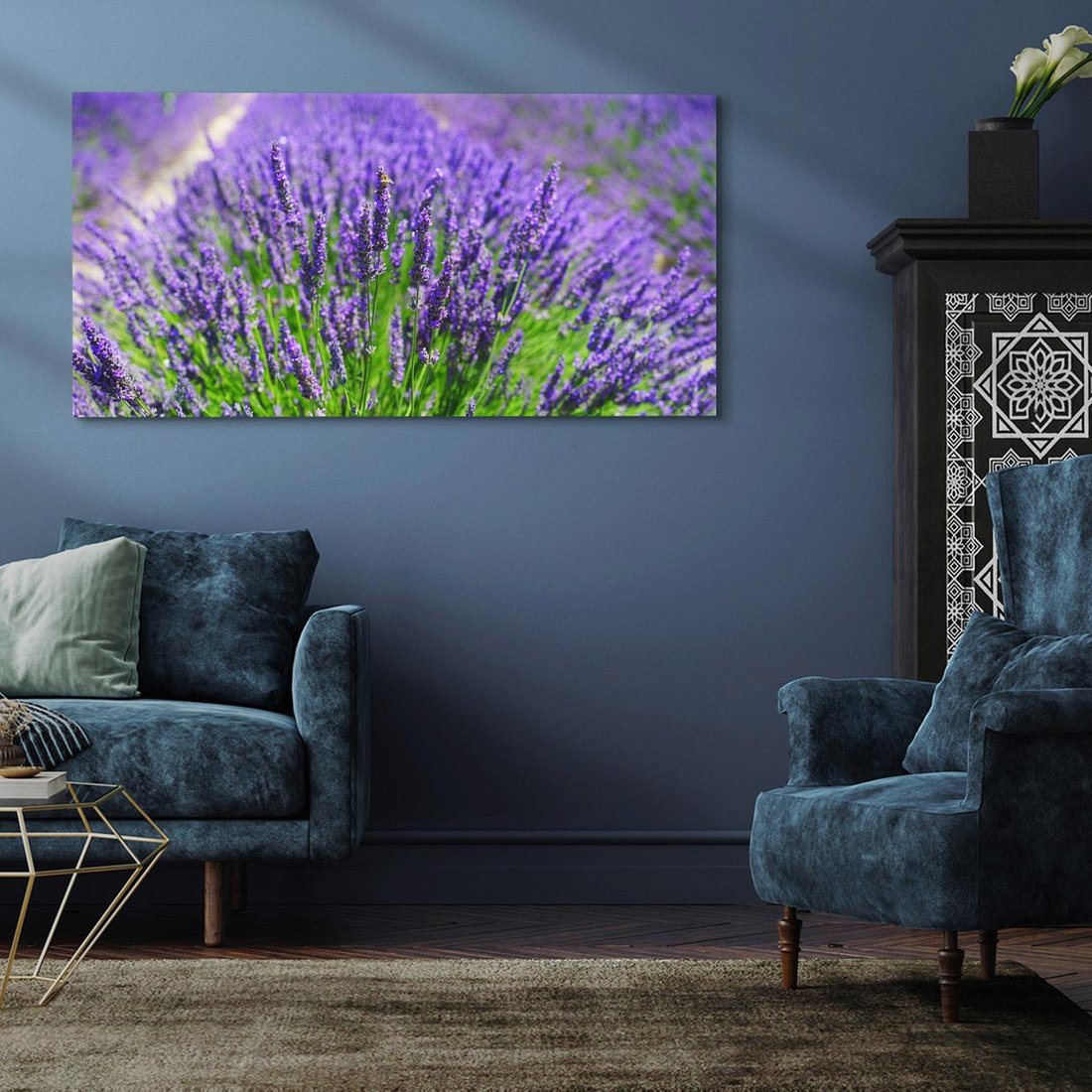 Obraz na płótnie 120x60 - Lawendowe pola piękno natury - lawenda, kwiaty