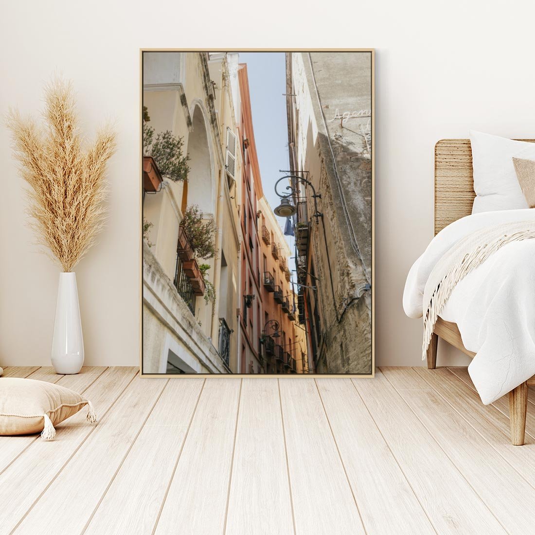 Obraz w ramie 50x70 - Włoskie uroki - włoskie, uliczki - rama drewno